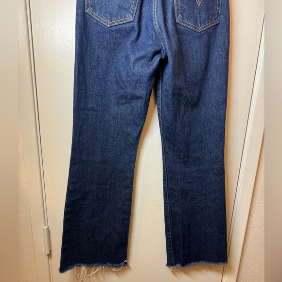 Levi’s Premium Women’s Ribcage Boot Dark Blue Wash Button Fly Blue Jeans Size 25 - Picture 5 of 14